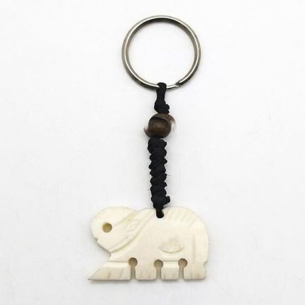 Elephant Shaped Yak Bone Keyring