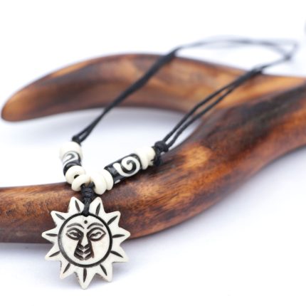 Sun God Carved Yak Bone Locket
