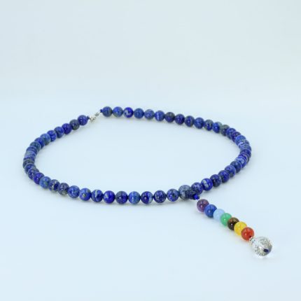 Seven Chakra Blue Tiger Eye Stone Necklace