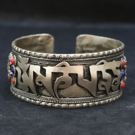 Tibetan Mantra & Dorjee Carved Bracelet