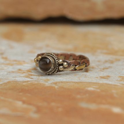 Stone Inlaid Copper Finger Ring