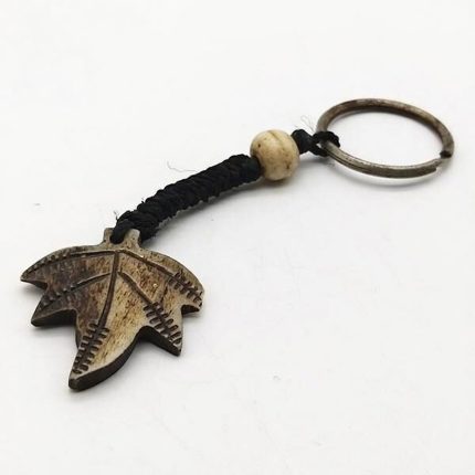 Leaf Shaped Yak Bone Keyring