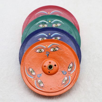 Buddha Eye Painted Wooden Incense Burner