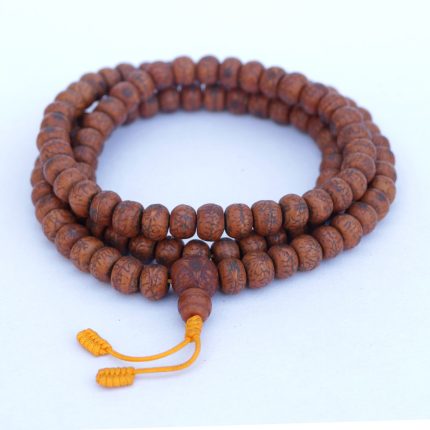 11.5 mm Brown Antique Phoenix Eye Bodhi Seed Japa Mala