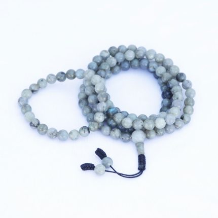 Spiritual Labradorite Stone Japa Mala & Wrist Mala/ Bracelet Pair