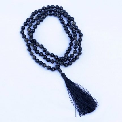 Tassel Styles Hand knotted Green Obsidian Stone Crystal Prayer Mala