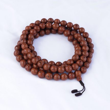 Antique Phoenix Eye Bodhi Seed Japa Mala 14 mm handmade meditation mala with 108 beads crafted in Nepal
