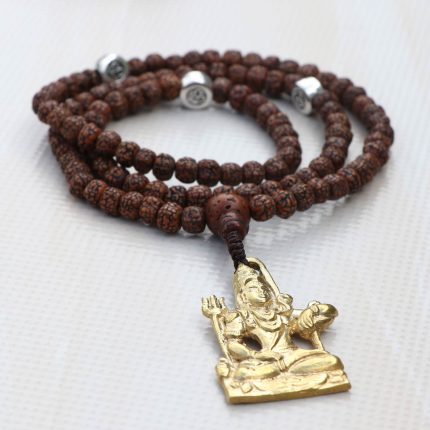 rudraksha yoga mala with shiva locket handmade in Nepal