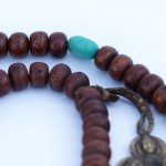 Nepali Bodhi Seed Mala 12mm 108 beads turquoise brass handmade Nepal