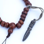 Nepali Bodhi Seed Mala 12mm 108 beads turquoise brass handmade Nepal