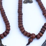 Nepali Bodhi Seed Mala 12mm 108 beads turquoise brass handmade Nepal