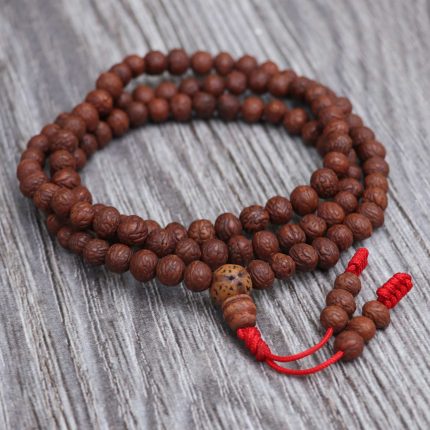 Raktu Seed Japa Mala handmade meditation mala with 108 natural 8 mm beads crafted in Nepal
