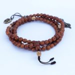 Antique Phoenix Eye Nepali Bodhi Seed Mala With Mala Counter handcrafted in Nepal with skull beads and Dorje tassel