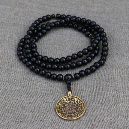 Mandala Black Onyx Stone Mala