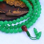 Light Green Carnelian Jade Stone Japa Mala