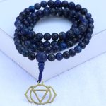 Lapis Lazuli Stone Japa Mala With Third Eye Chakra