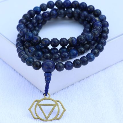 Lapis Lazuli Stone Japa Mala With Third Eye Chakra