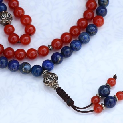 Lapis Lazuli Stone & Carnelian Stone Prayer Mala