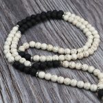 Howlite Stone Japa Mala With Lava Stone Spacer