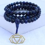 Lapis Lazuli Stone Japa Mala With Third Eye Chakra