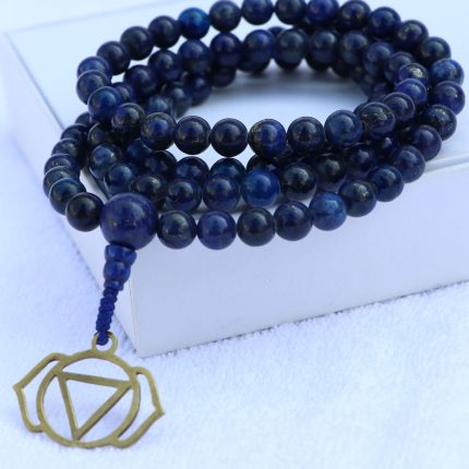 Lapis Lazuli Stone Japa Mala With Third Eye Chakra