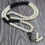Howlite Stone Japa Mala With Lava Stone Spacer