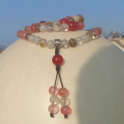 Multi Colour Cherry Quartz Stone Bead Mala