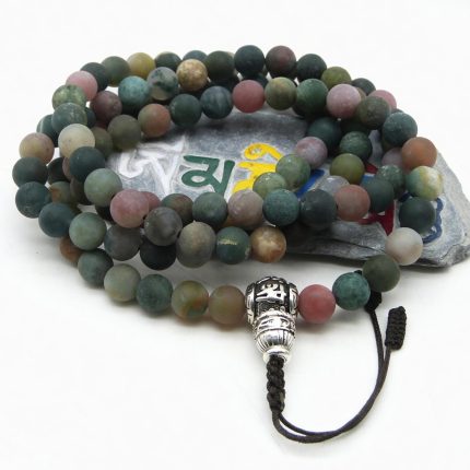 Matte Blood Stone Prayer Healing Beads Mala