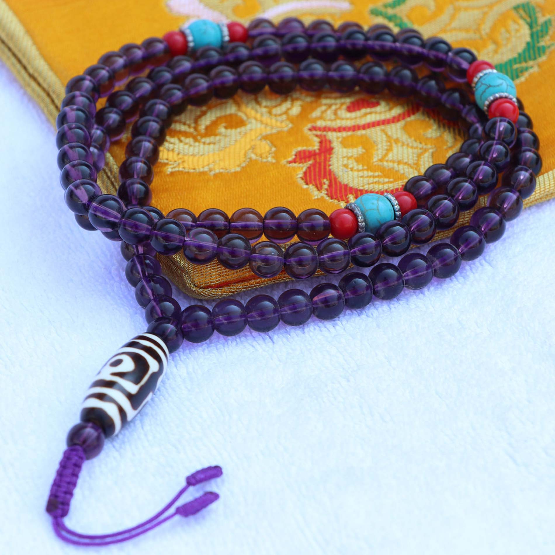 1e12026a-ec41-4543-9afc-24c8d88a6381 Imitation Amethyst Stone Yoga Mala
