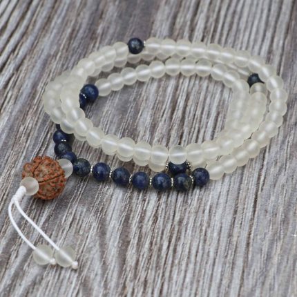 Mix Matt Crystal & Lapis Lazuli Stone Japa Mala