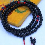 Inlaid Brass Bead Black Onyx Stone Mala