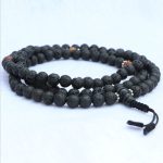 Lava Stone Yoga Mala With Carnelian Spacer