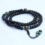 Matte Onyx Stone Mala With Tiger Eye Spacer