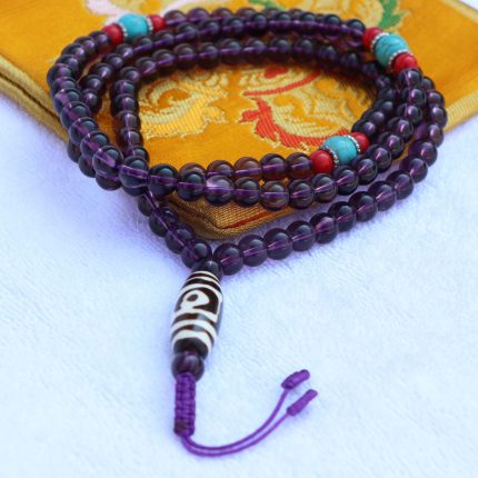 Imitation Amethyst Stone Yoga Mala
