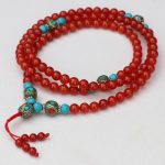 Inlaid Brass Carnelian Stone Mala