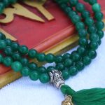 Jade Stone Prayer Mala with Buddha Head & Tassel